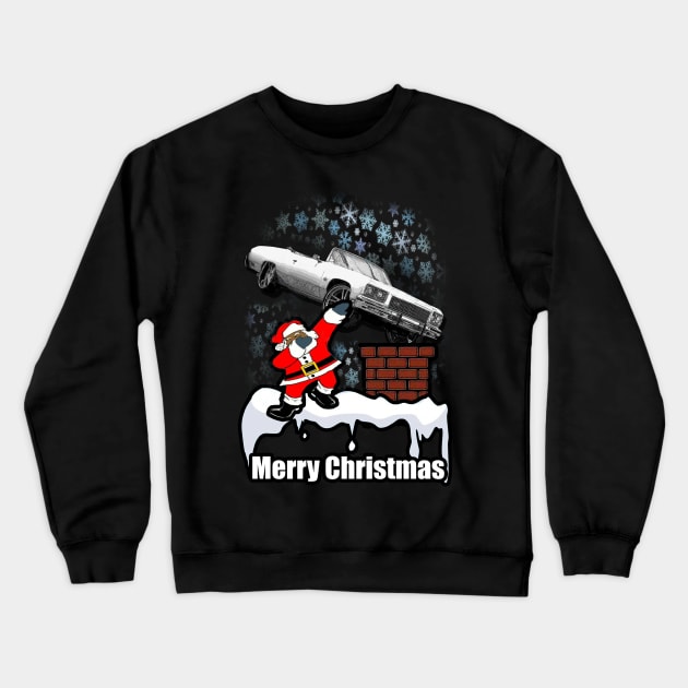 Dabbing Santa Clause Merry Impala Vert Donk Snowing Christmas Crewneck Sweatshirt by Black Ice Design